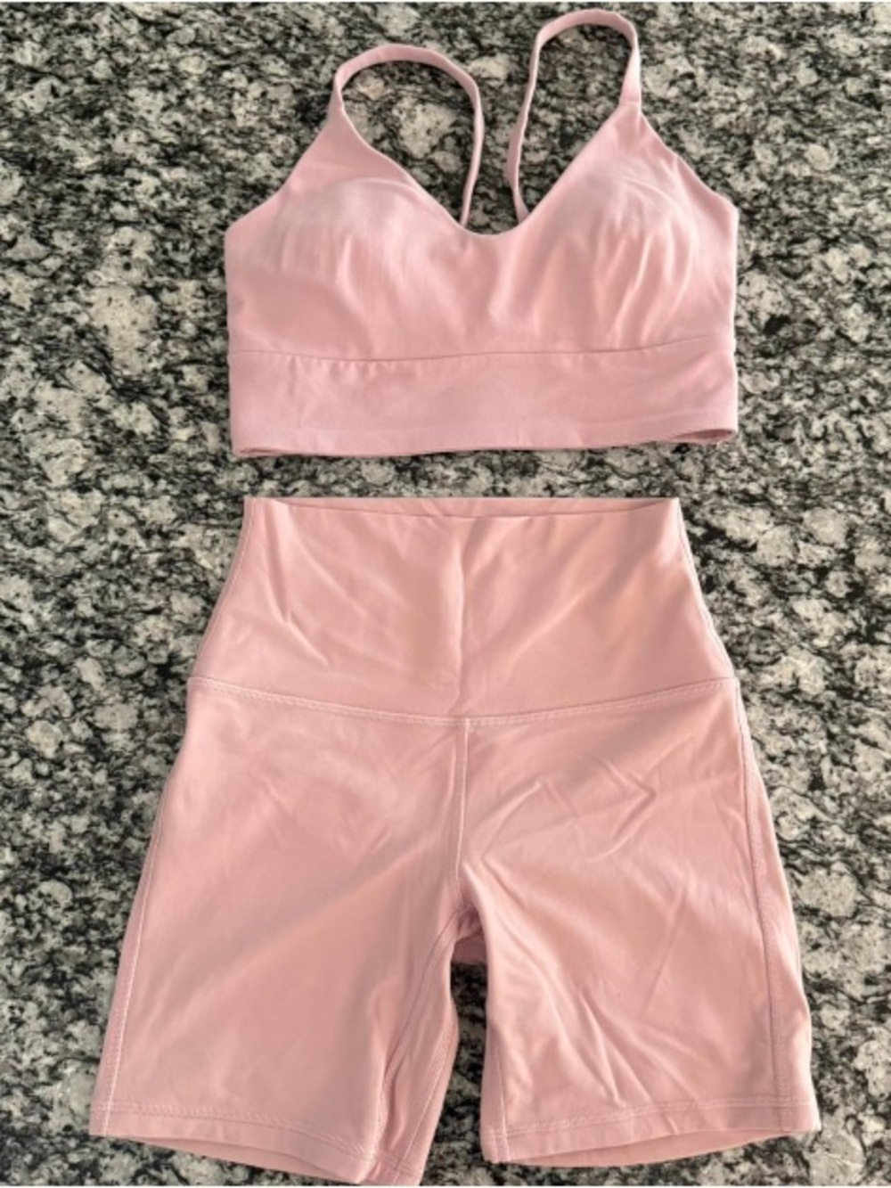 lululemon athletica Pink Athletic Shorts and Bralette Set